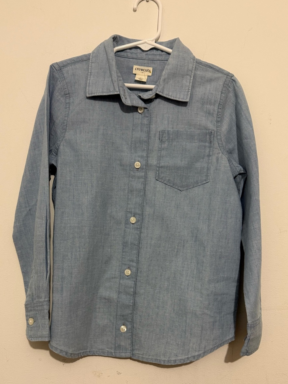 Crewcuts Light Blue Chambray Button-Down Shirt Size 7